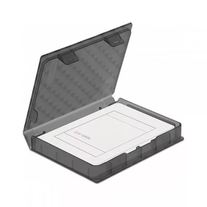 Delock Protection Box - Custodia protettiva per disco rigido - Capacità: 1 disco (2.5) - grigio (18368)