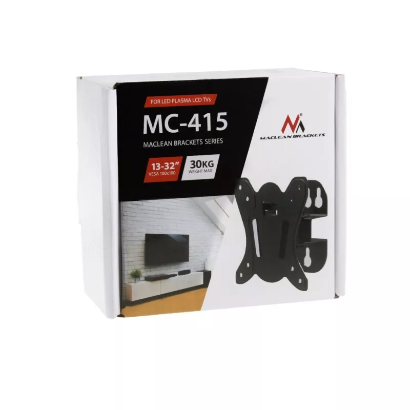 Supporto da parete per TV MACLEAN MC-415 per schermi da 13–32 pollici, VESA 100×100, portata 30 kg