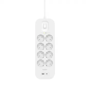 SurgePlus 8x presa Schuko 1xUSB-A 1xUSB-C 900J 2 m