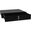 Cassetto rack con serratura Omnitronic 2U – modello 30100952, cassetto portaoggetti in metallo con montaggio frontale per rack 19 pollici