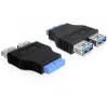 Adattatore Delock USB 3.0 pin header femmina > 2 x USB 3.0 femmina - affiancate (65324)