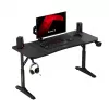 Scrivania da gaming huzaro Hero 3.6 — rettangolare 1400×600 mm, regolabile in altezza 560–790 mm, nero, gambe a H, piano da 15 mm