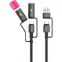4smarts set di cavi USB-C 4 in 1 Explorer, 60 W, 1 m, nero