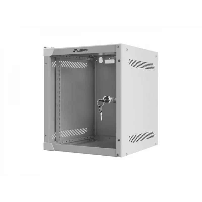 Lanberg WF10-2306-10S armadio rack a parete da 10" 6U, 336×280×310 mm, porta in vetro, 20 kg, grigio (RAL 7035)