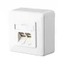 BTR Presa dati E-DAT C6A, Cat.6A, 2 porte, da parete, bianco puro RAL 9010 Per il collegamento di 2 PC (130C380002-I)