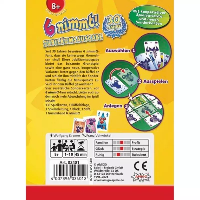 Amigo 6 nimmt! edizione 30 anni, gioco di carte