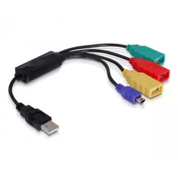 Hub USB 2.0 esterno 4 porte DeLock - Hub - 4 x USB2.0 - desktop (61724)