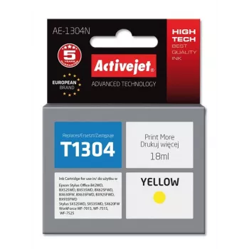 Cartuccia d'inchiostro ActiveJet AE-1304N giallo compatibile con Epson, alta resa (XL), 18 ml inchiostro a base di colorante