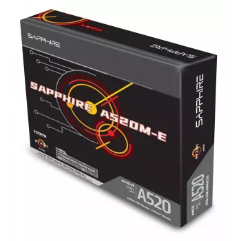 Scheda madre Micro-ATX Sapphire A520M-E per socket AM4, chipset AMD A520, 2x DDR4 DIMM, max. 64 GB, PCIe 3.0 x16/x1, SATA III, LAN Gigabit