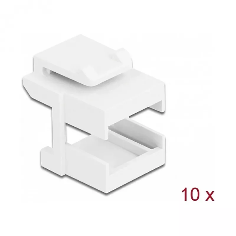 Copertura keystone DeLOCK 86807 bianco per accoppiatori in fibra ottica 10 pz.