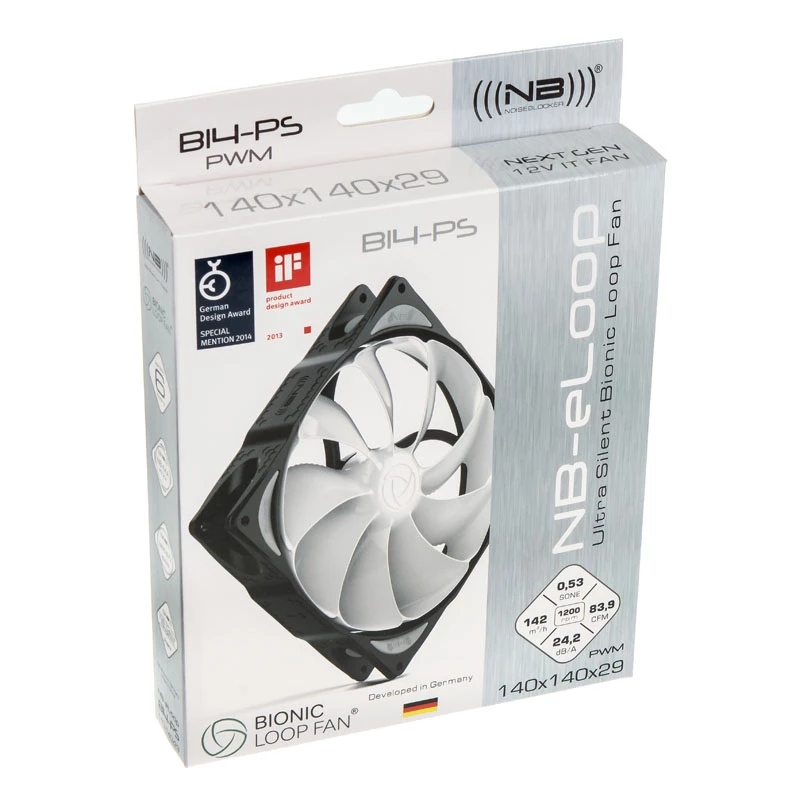 Ventola per case NoiseBlocker NB-eLoop B14-PS 140 mm PWM, modello ITR-B14-PS
