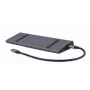 Dock per laptop Gembird A-CM-COMBO9-02 USB 3.2 Gen 1 Type-C, HDMI, VGA, 3×USB-A, Gigabit Ethernet, 87W PD, grigio