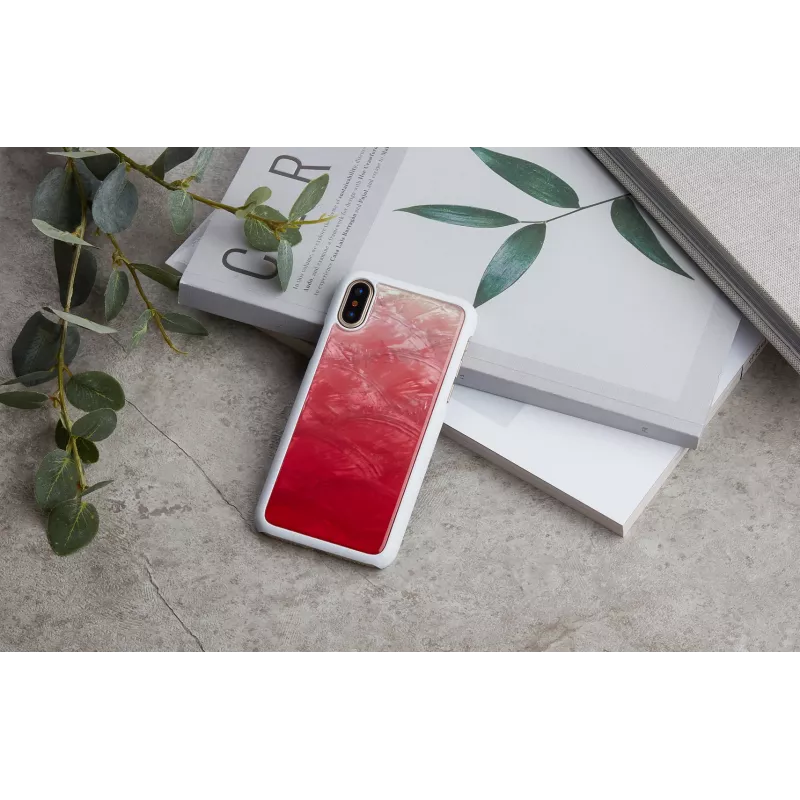 Custodia per cellulare iKins per iPhone XS / iPhone X — Pink Lake White custodia protettiva