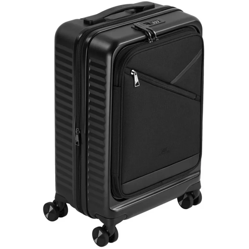 Trolley da cabina Rivacase 8180 Clark ECO – bagaglio a mano, guscio rigido, nero