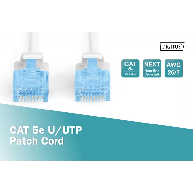 Cavo di rete Digitus CAT 5e U/UTP RJ-45 2 m bianco