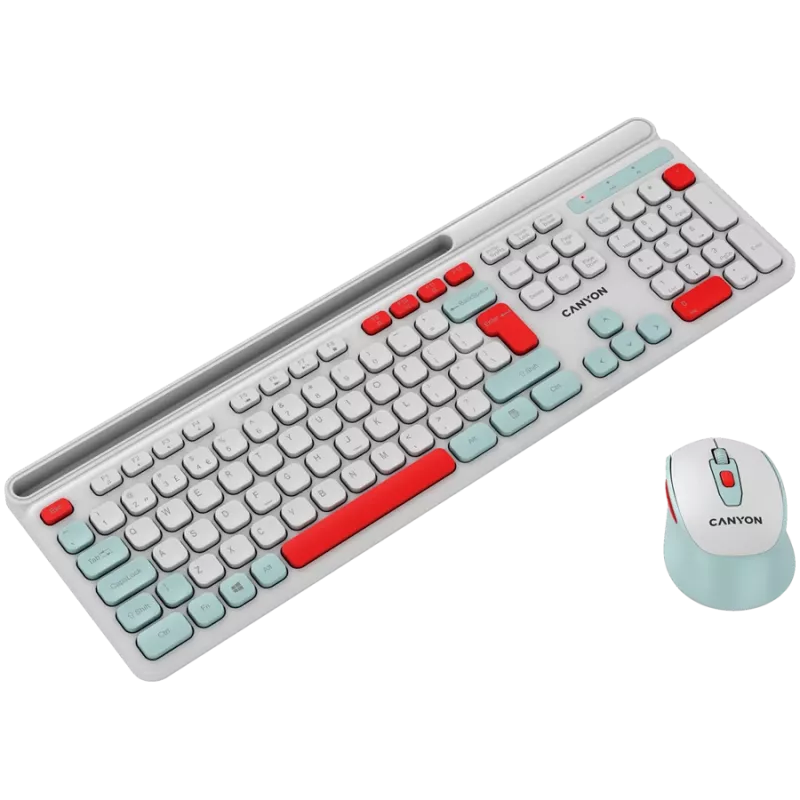 CANYON HSET-W5 EN tastiera+mouse AAA+AA wireless bianco