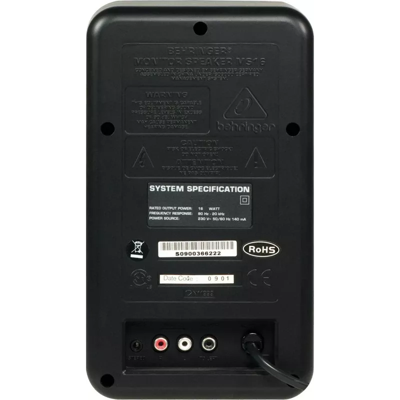 Behringer MS16 diffusori a 2 vie nero con filo 16 W