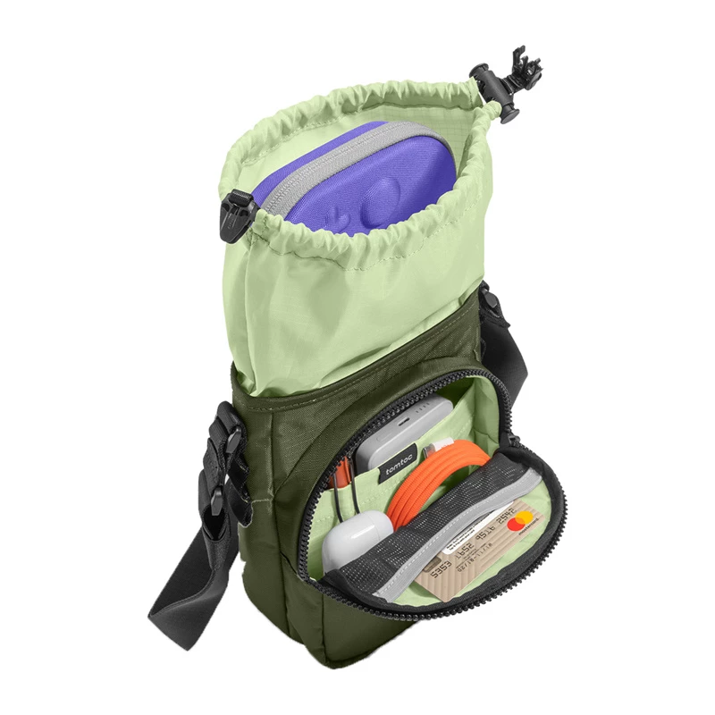 Borsa Tomtoc GameOn-G50 Switch 2 JoyCarry Sling verde – borsa per Nintendo Switch OLED e Switch 2