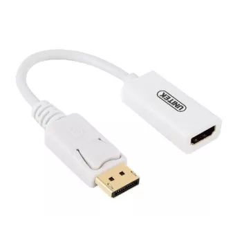 Adattatore convertitore UNITEK DisplayPort DP a HDMI 4K UHD HDTV maschio a femmina con audio placcato oro - Y-6332 bianco
