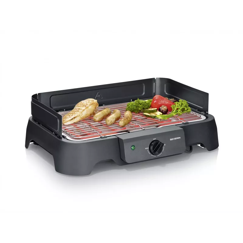Griglia elettrica da tavolo SEVERIN PG 8593, 2000 W, griglia rettangolare, nero