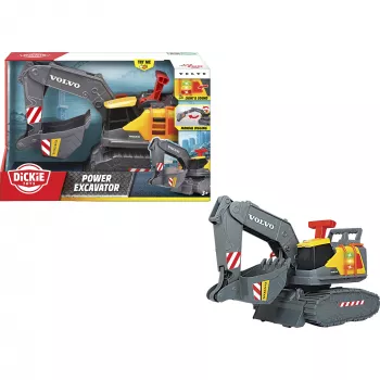 Escavatore giocattolo Simba-Dickie Volvo Power Excavator modello 203725012 — veicolo da cantiere in pressofusione, set giocattolo
