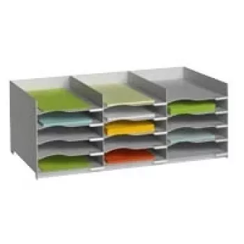 Stazione di smistamento Paperflow EO532.02 grigio chiaro con 15 scomparti