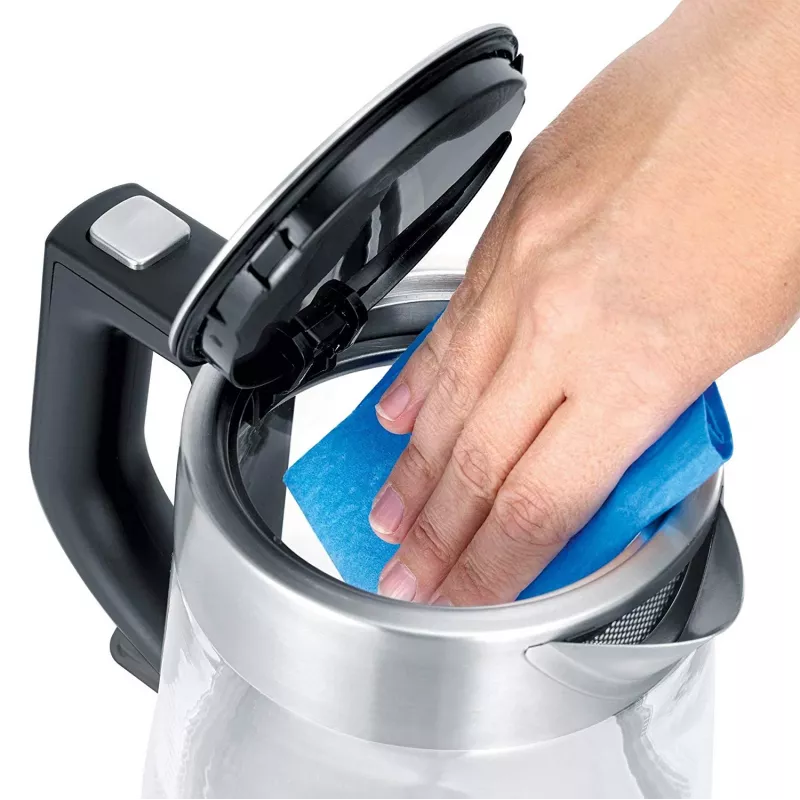 Severin WK 3468 bollitore 1 l 2200 W nero, acciaio inox, trasparente