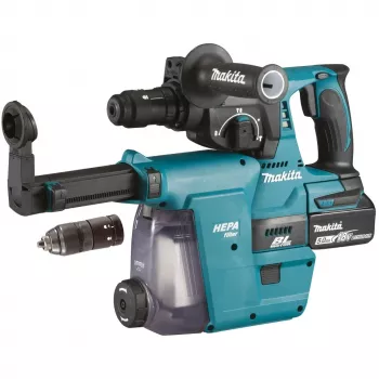 Makita DHR243RTJW - Martello combinato - batteria - 3 funzioni - SDS-plus - 2 Joule - 2 batterie, caricabatterie incluso - 18 V (DHR243RTJW)