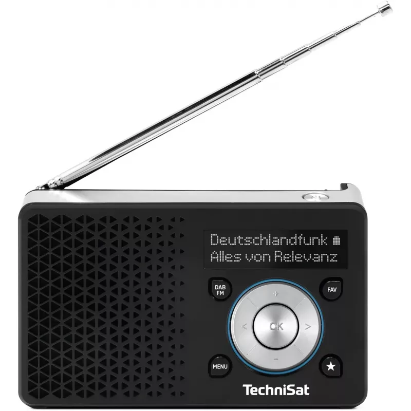 TechniSat DigitRadio 1 A 0100/4997 radio digitale, DAB+/FM, RDS, 40 stazioni preimpostate, funzione di allarme ASA, nero/argento