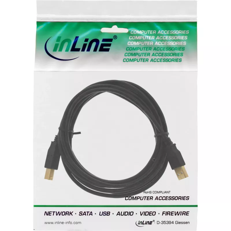 Cavo USB Microconnect USBAB5G USB 2.0 5 m USB A USB B nero