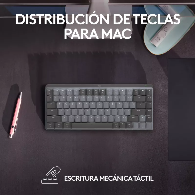 Logitech MX Mechanical Mini for Mac Tastiera wireless, Bluetooth, grigio siderale (920-010837)