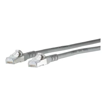 METZ CONNECT - cavo patch - RJ-45 (M) a RJ-45 (M) - 30 cm - 6,3 mm - S/FTP - CAT 6a - IEEE 802.3an - schermato, senza alogeni, senza linguetta, conduttore flessibile - grigio