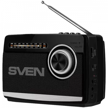 Altoparlante SVEN SRP-535, nero (3W, FM/AM/SW, USB, microSD, torcia, batteria ricaricabile)