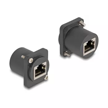Modulo tipo D Delock RJ45 presa a presa con viti nero (88106)