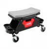 Sgabello da officina AWTools 1005563 con spazio di archiviazione e ripiani, sgabello mobile con vano sotto il sedile