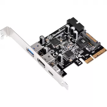 SilverStone ECU05 - adattatore USB - PCIe 2.0 x2 low profile - USB 3.1 Type-C x 1 + USB3.0 x 2 + USB3.0 (interno) x 2 (SST-ECU05)