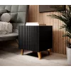 Set comodini cama meble PAFOS, 2 pz., 45×40×51 cm, nero opaco, MDF/truciolare