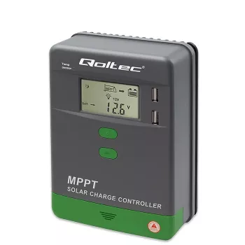 Regolatore di carica solare MPPT QOLTEC 10A per sistemi 12V/24V con display LCD