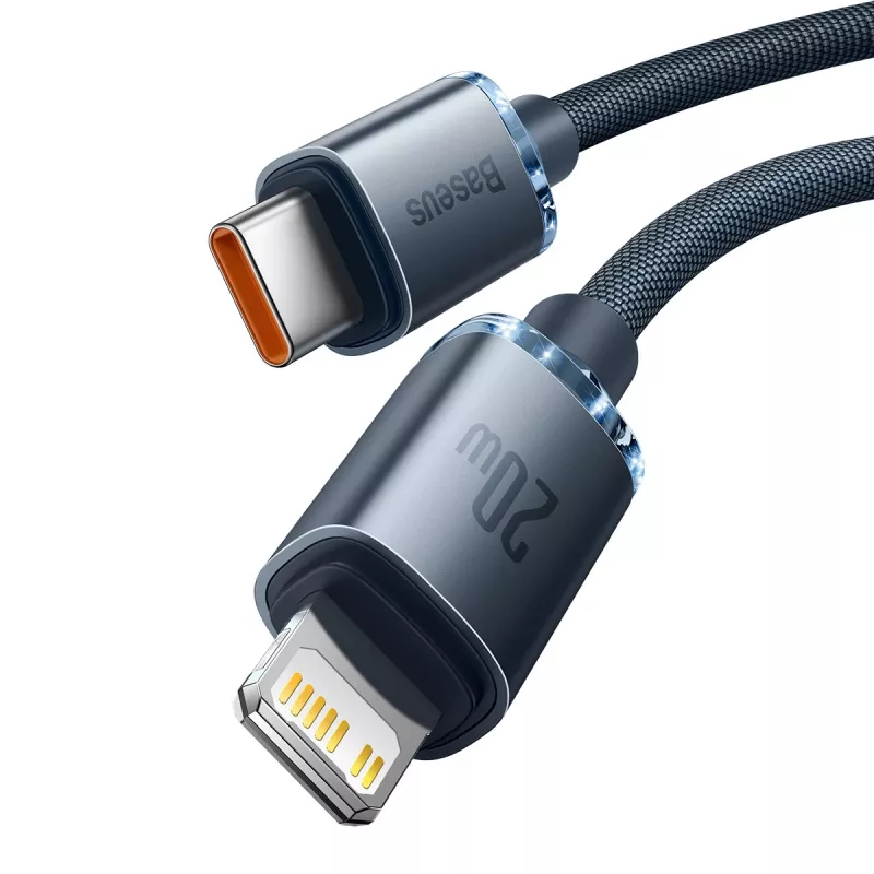 Baseus Crystal Shine CAJY000301 Cavo da USB-C a Lightning, 20 W PD, 2 m, Nero