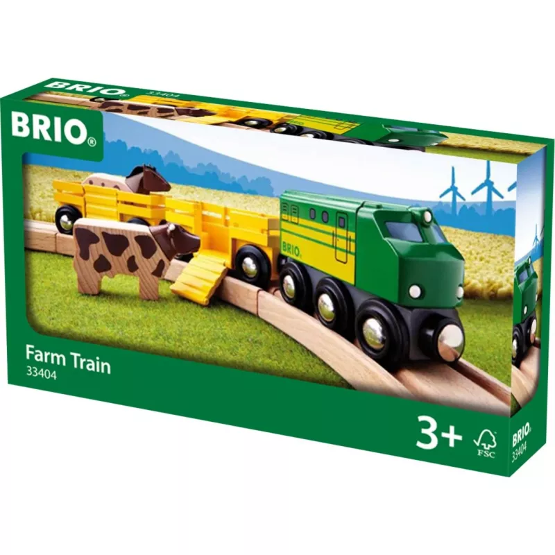 Treno Ravensburger BRIO Farm Train 33404 – tema fattoria, multicolore, per età 0,3–99