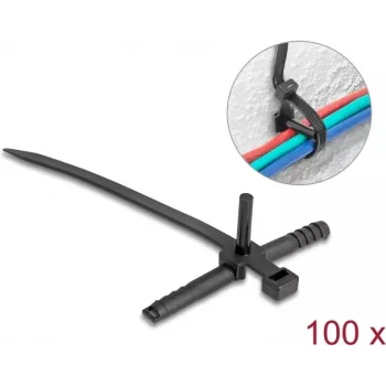 Fascetta fermacavo DELOCK 18914, 150 x 7 mm, nero, confezione da 100