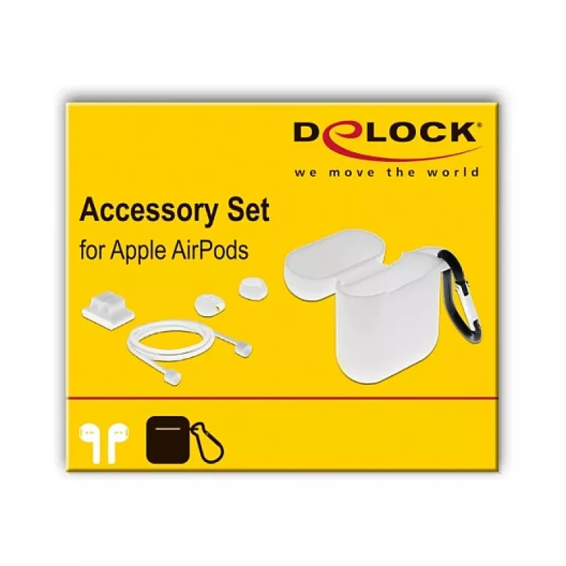 Custodia DeLOCK Apple AirPods set accessori bianco