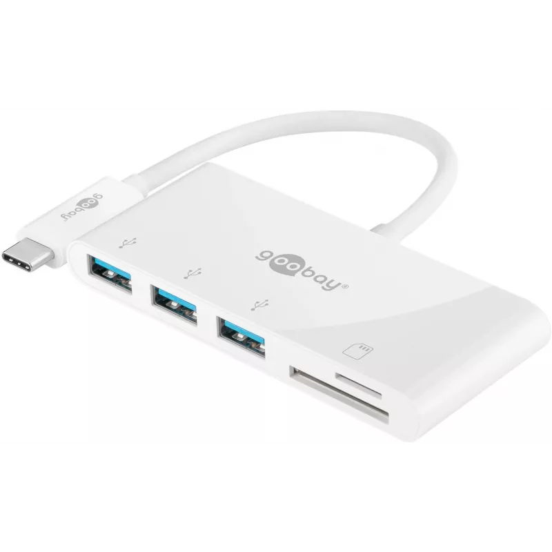 Goobay adattatore multiporta USB-C a 3x USB-A con lettore di schede (40759)