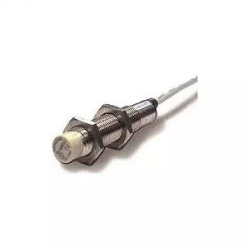 Sensore fotoelettrico Datalogic BASIC M12 — custodia grigia, corpo in ottone, 0,5 kHz, 0,2 A, profondità 48,4 mm