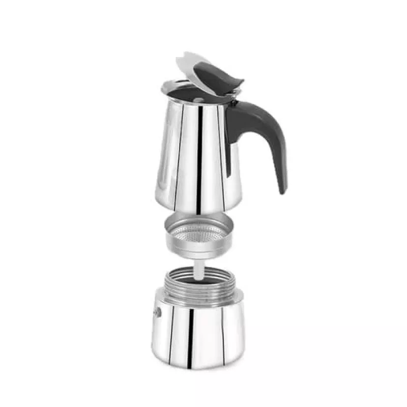 Caffettiera Moka pot Maestro MR-1660-9, macchina per caffè da piano cottura per 6 tazze, nero