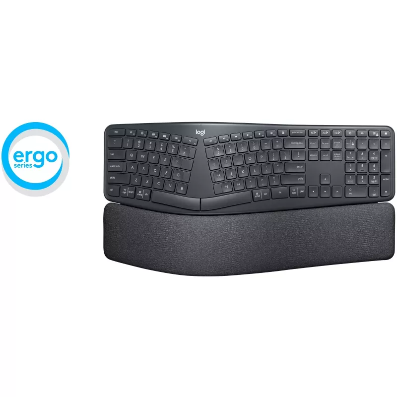 Logitech ERGO K860 - Tastiera - Wireless - 2,4 GHz, Bluetooth 5.0