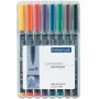 Pennarello permanente Staedtler 317 WP8 nero blu marrone verde arancione rosso viola giallo 8 pz.