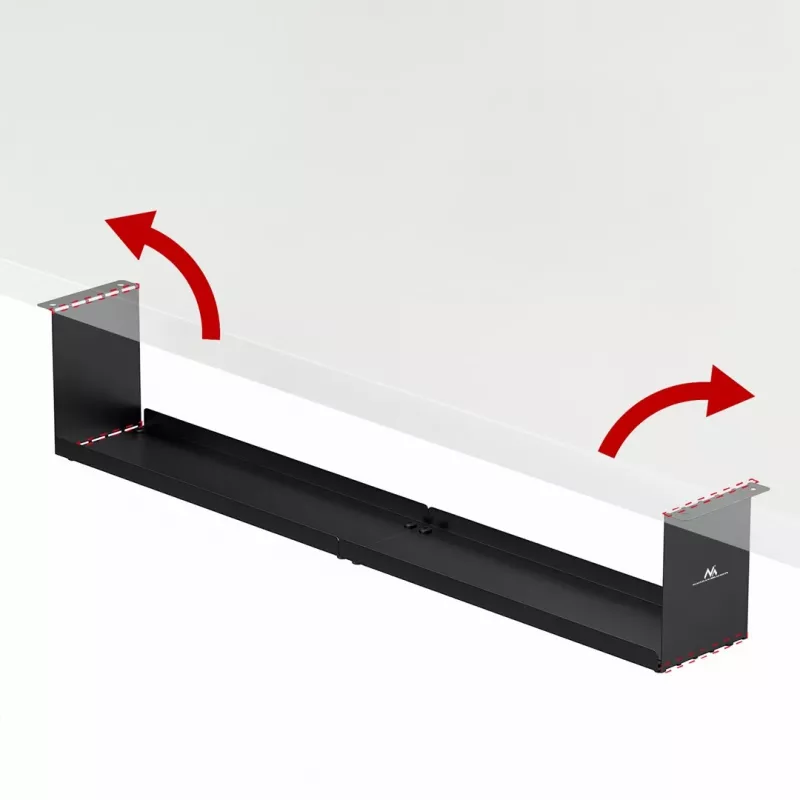 Maclean organizer cavi compatto sotto la scrivania, carico max 5 kg, nero, MC-107 B