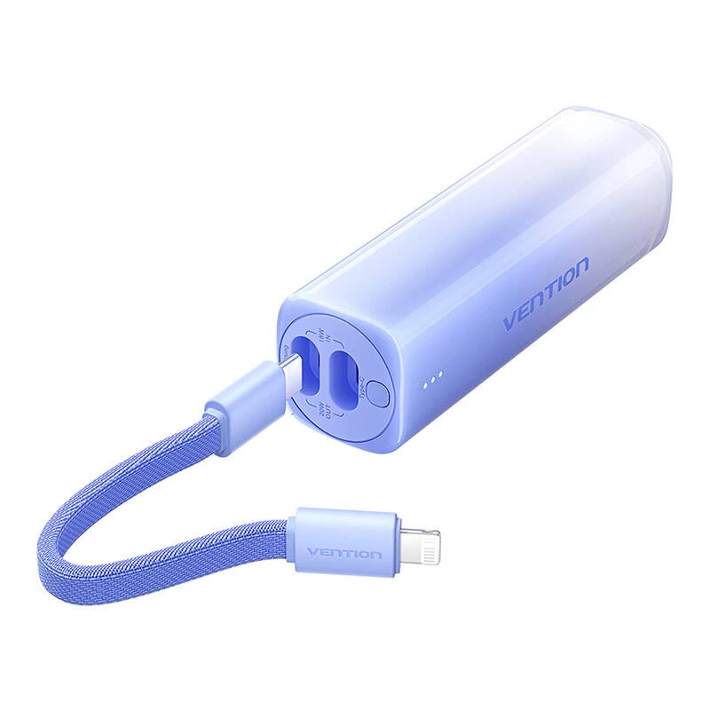 Powerbank portatile Vention FHWL0 5000 mAh, blu, 1x USB Type-C, indicatori LED