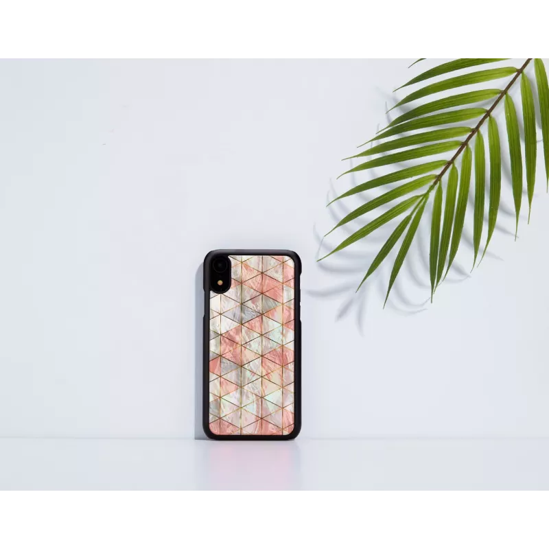 Custodia per cellulare iKins per iPhone XR — motivo diamante, nero